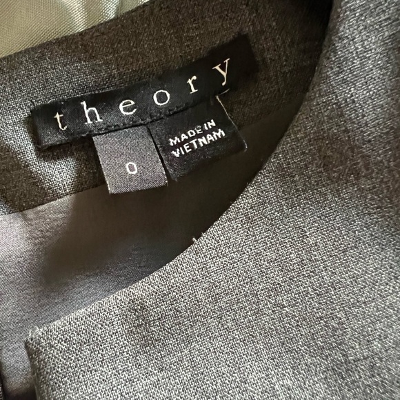 🩶Theory Miyani Split Front Dress In Sevona Stretch Wool (Size 0) - Picture 14 of 16
